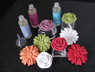 Geurbloemen gevuld met huisparfum
